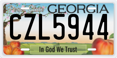 GA license plate CZL5944