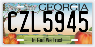 GA license plate CZL5945