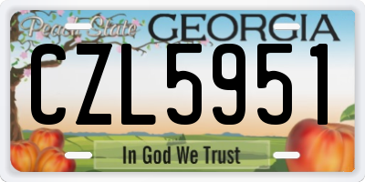 GA license plate CZL5951