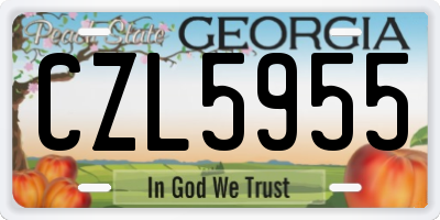 GA license plate CZL5955