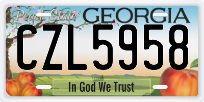 GA license plate CZL5958