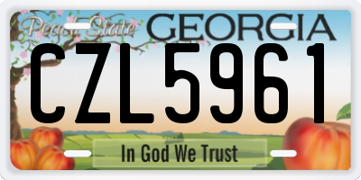 GA license plate CZL5961