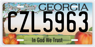 GA license plate CZL5963