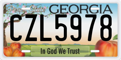 GA license plate CZL5978