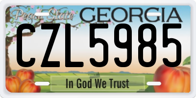 GA license plate CZL5985