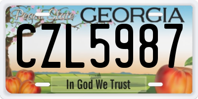 GA license plate CZL5987