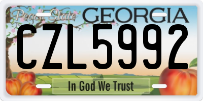 GA license plate CZL5992