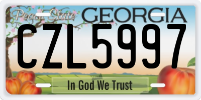 GA license plate CZL5997
