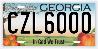 GA license plate CZL6000