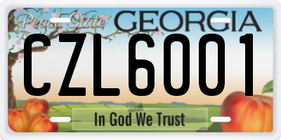 GA license plate CZL6001
