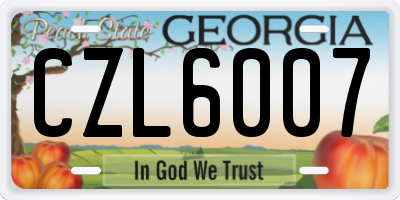 GA license plate CZL6007