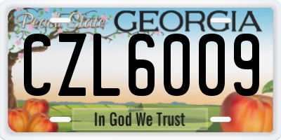 GA license plate CZL6009