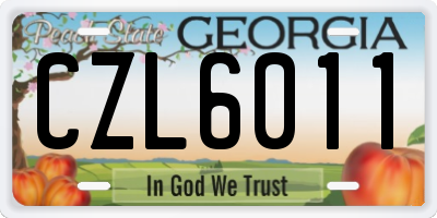 GA license plate CZL6011