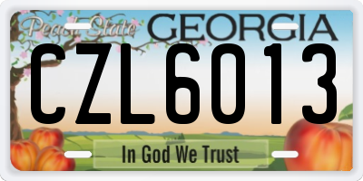 GA license plate CZL6013
