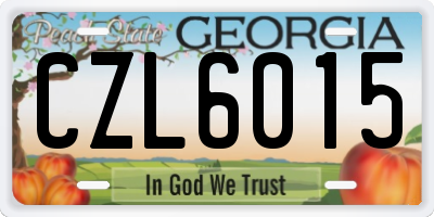 GA license plate CZL6015