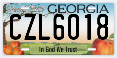 GA license plate CZL6018