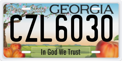 GA license plate CZL6030
