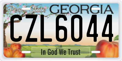 GA license plate CZL6044