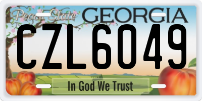 GA license plate CZL6049