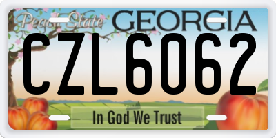 GA license plate CZL6062