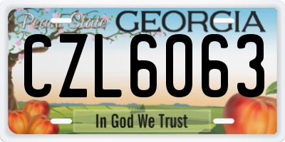 GA license plate CZL6063