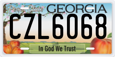 GA license plate CZL6068