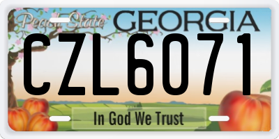 GA license plate CZL6071