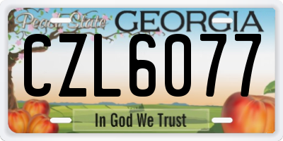 GA license plate CZL6077