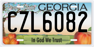 GA license plate CZL6082