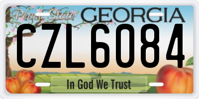 GA license plate CZL6084