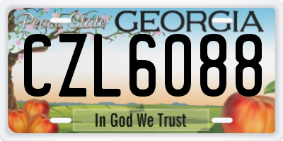 GA license plate CZL6088