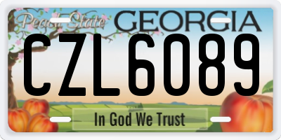 GA license plate CZL6089