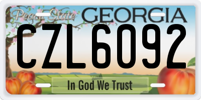 GA license plate CZL6092