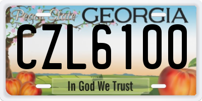 GA license plate CZL6100
