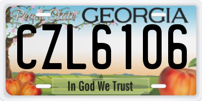 GA license plate CZL6106