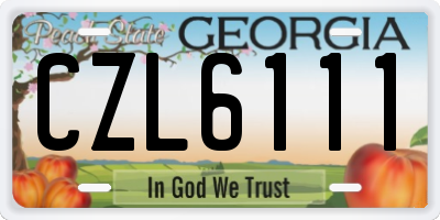 GA license plate CZL6111