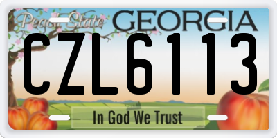 GA license plate CZL6113