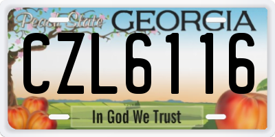 GA license plate CZL6116