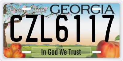 GA license plate CZL6117