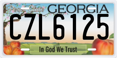 GA license plate CZL6125