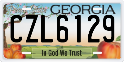GA license plate CZL6129