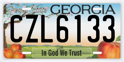 GA license plate CZL6133