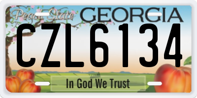 GA license plate CZL6134