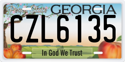 GA license plate CZL6135