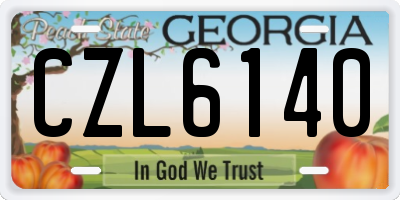 GA license plate CZL6140