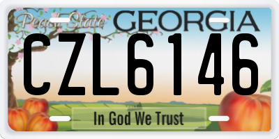 GA license plate CZL6146