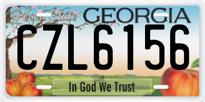 GA license plate CZL6156