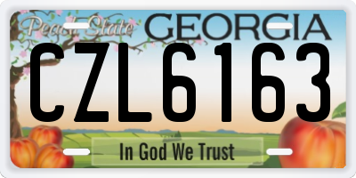 GA license plate CZL6163