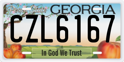 GA license plate CZL6167