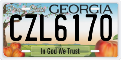 GA license plate CZL6170